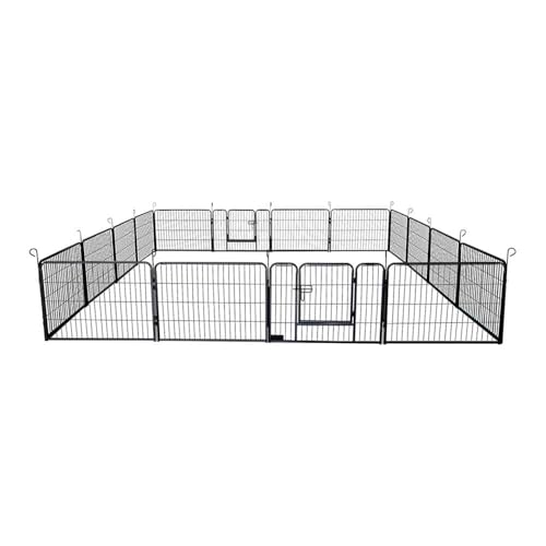HOME DELUXE - Welpenauslauf BARKI - 80 x 60 cm, 16-Teilig, Farbe: Schwarz, inkl. Türverriegelung, abgerundete Ecken und Kanten I Welpenspielplatz Welpenfreilauf HOME DELUXE - Welpenauslauf BARKI - 80 x 60 cm, 16-Teilig, Farbe: Schwarz, inkl. Türverriegelung, abgerundete Ecken und Kanten I Welpenspielplatz Welpenfreilauf von Home Deluxe