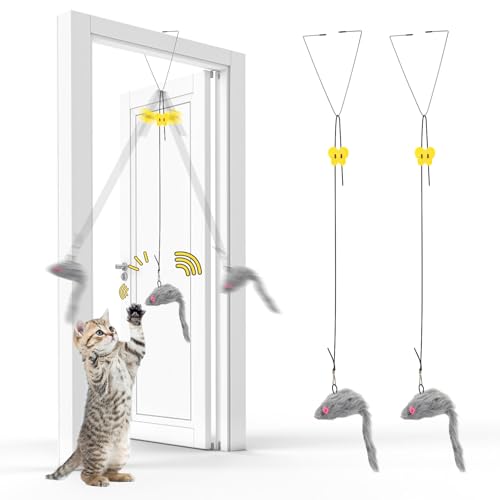 2 Packungen Türhänge-Katzenspielzeug, Indoor-Hängetür-Katzenspielzeug Maus, Katzenjagd-Übung Unterhaltungsspielzeug, Katze interaktives Spielzeug Mäuse, Kätzchenspielzeug für Indoor-Katzen, 2 Packungen Türhänge-Katzenspielzeug, Indoor-Hängetür-Katzenspielzeug Maus, Katzenjagd-Übung Unterhaltungsspielzeug, Katze interaktives Spielzeug Mäuse, Kätzchenspielzeug für Indoor-Katzen, von Home-X