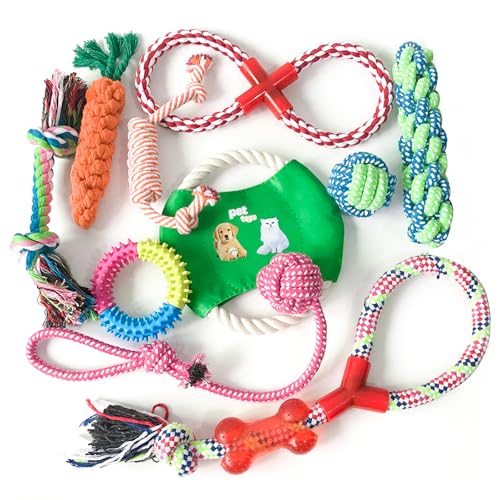 Home-X Interaktives Kauspielzeug für Hunde, zahnendes Hundespielzeug-Set, unzerstörbares Seil-Hundespielzeug, Hundefrisbees und Hundebälle, Geschenke für kleine und mittelgroße Hunde, 10 Stück Home-X Interaktives Kauspielzeug für Hunde, zahnendes Hundespielzeug-Set, unzerstörbares Seil-Hundespielzeug, Hundefrisbees und Hundebälle, Geschenke für kleine und mittelgroße Hunde, 10 Stück von Home-X