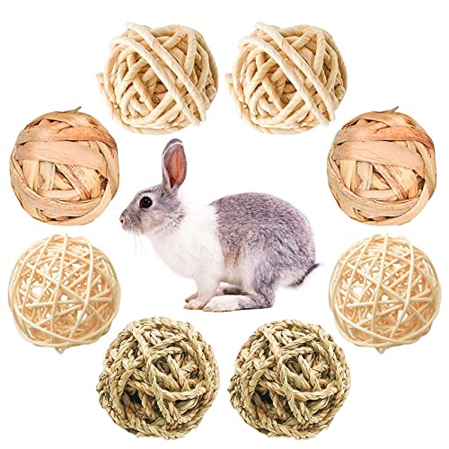 8 Stück Kaubälle Kleintiere Kauspielzeug Natur Weidenball für Kleintiere Kaninchen Kaubälle Lustiger Kleintierspielzeug Ball für Kaninchen Meerschweinchen Chinchillas Hamster Papagei von HomeDejavu