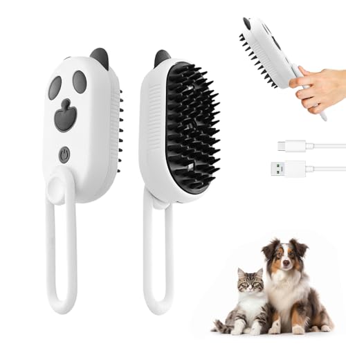 HomeJoySet 2025 Neue 3-in-1-Dampfbürste for Die Fellpflege Von Haustieren – Massage, Reinigung Und Entfernung Von Haaren for Katzen Und Hunde (weiß)(W) von HomeJoySet