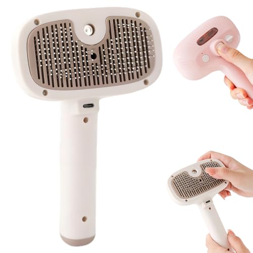 HomeJoySet 2025 Neuer Dampfkamm for Die Fellpflege Von Haustieren – Selbstreinigende Haarentfernungsbürste Mit Wassertank, Ideal for Labrador Und Alle Rassen (Pink)(W) von HomeJoySet