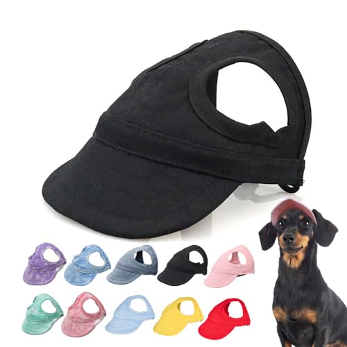 HomeJoySet 2025 Neuer Sonnenschutz-Hundehut for Den Außenbereich – Baseballkappe Aus Segeltuch Mit Ohrlöchern (rot, Größe M)(B,M) von HomeJoySet