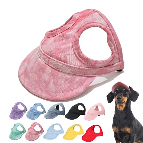 HomeJoySet 2025 Neuer Sonnenschutz-Hundehut for Den Außenbereich – Baseballkappe Aus Segeltuch Mit Ohrlöchern (rot, Größe M)(Cloud Powder,M) von HomeJoySet