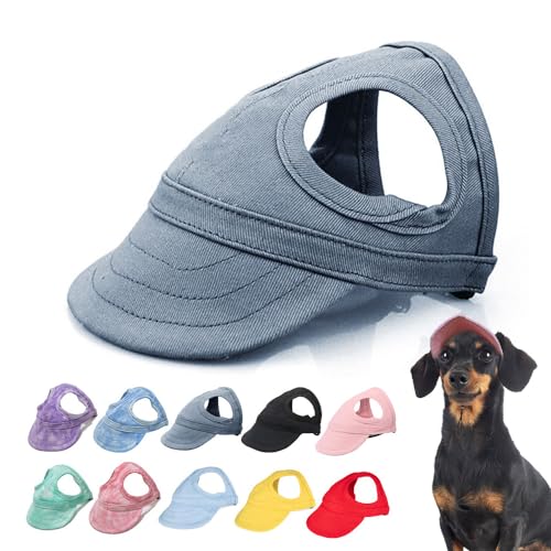 HomeJoySet 2025 Neuer Sonnenschutz-Hundehut for Den Außenbereich – Baseballkappe Aus Segeltuch Mit Ohrlöchern (rot, Größe M)(Navy Blue,M) von HomeJoySet