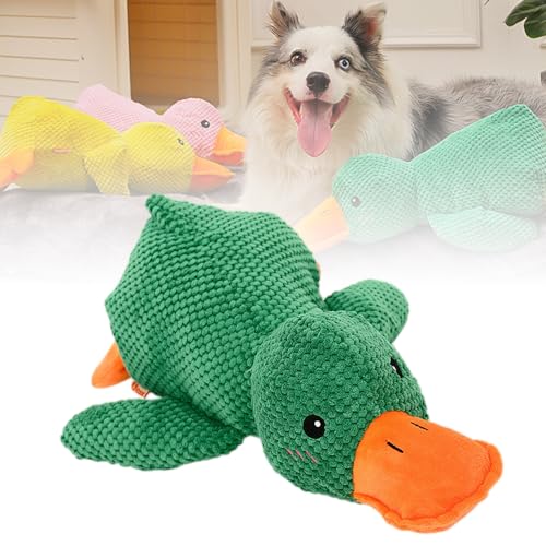 HomeJoySet 2025 Neues Beruhigendes Hundespielzeug In Entenform – Weicher Plüsch Mit Quietscher, Langlebiges Kauspielzeug for Welpen Im Haus (gelb)(Green) von HomeJoySet