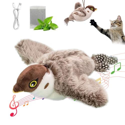 HomeJoySet 2025 Neues Interaktives Katzenspielzeug Mit Zwitscherndem Vogel – Mit Schlagenden Flügeln, for Hauskatzen Und -Hunde (#1)(#1) von HomeJoySet