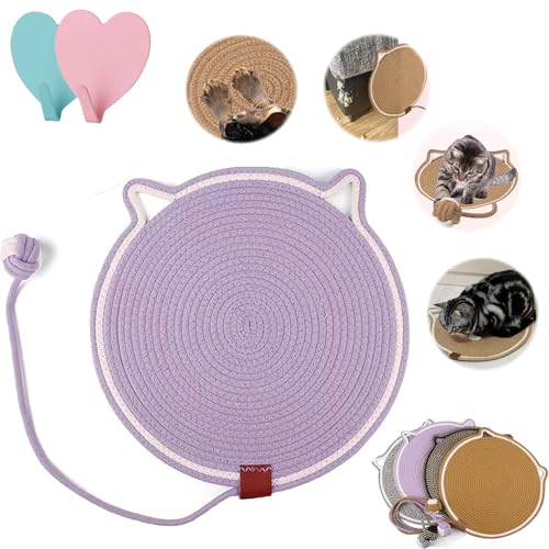 HomeJoySet 2025 Verbessertes Großes Doppel-Kratzpad for Katzen – 16,5 Zoll Große Katzenkratzmatte Mit Bettfunktion Und Interaktivem Spielzeug (blau)(Purple,16.5inch) von HomeJoySet
