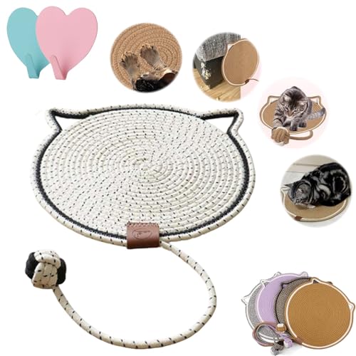 HomeJoySet 2025 Verbessertes Großes Doppel-Kratzpad for Katzen – 16,5 Zoll Große Katzenkratzmatte Mit Bettfunktion Und Interaktivem Spielzeug (blau)(W,16.5inch) von HomeJoySet