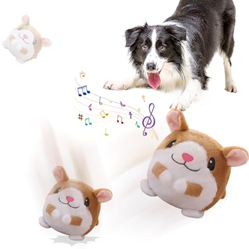 HomeJoySet Interaktives, Bewegliches Plüschspielzeug for Haustiere – Quietschender Hüpfball Im Blauen Schweinedesign for Hunde(Hamster) von HomeJoySet