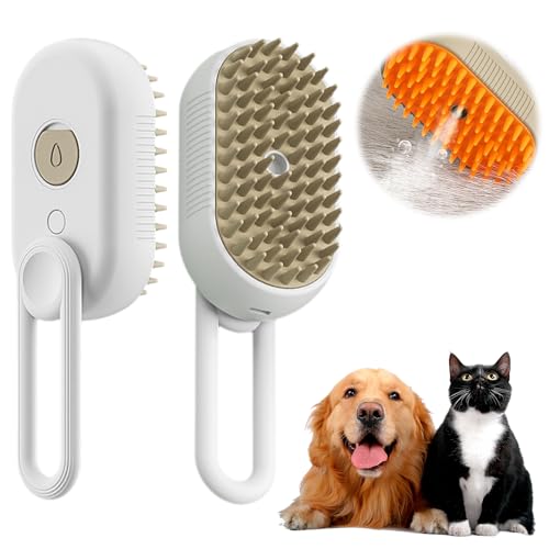 HomeJoySet Neue 3-in-1-Dampfbürste for Die Fellpflege Von Haustieren – Antistatisch, for Katzen Und Hunde (weiß)(W) von HomeJoySet
