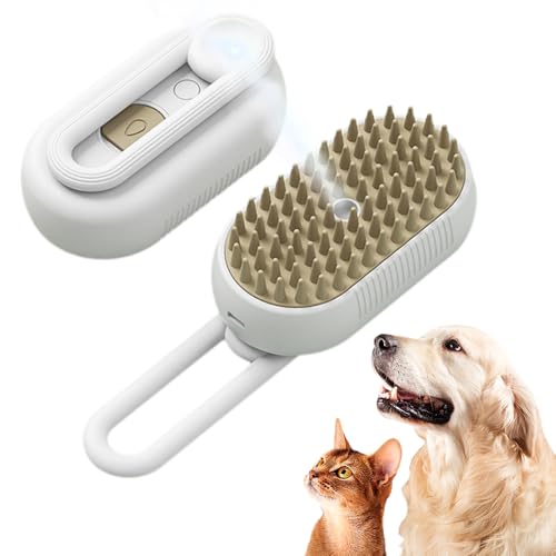 HomeJoySet Neue 3-in-1-Katzendampfbürste – Ultimativer Dampfpfleger for Haustiere for Katzen Und Hunde (Weiß)​(W) von HomeJoySet