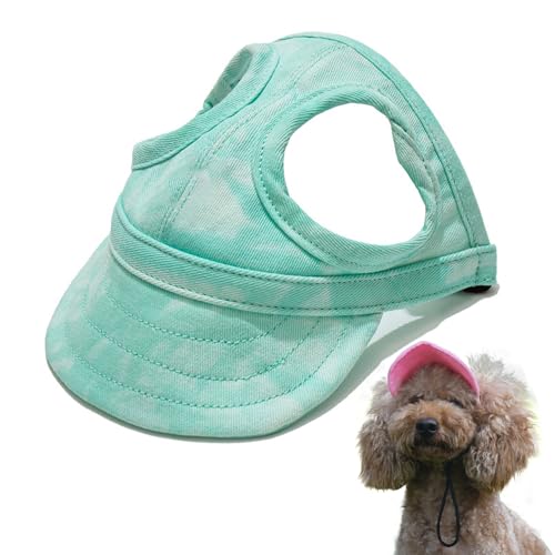 HomeJoySet Neuer Sonnenhut for Hunde – Baseballkappe Aus Canvas Mit Ohrlöchern, Verstellbarer Sonnenschutz (Marineblau, S)(Cloud Green,L) von HomeJoySet