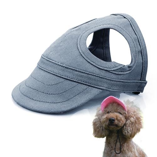 HomeJoySet Neuer Sonnenhut for Hunde – Baseballkappe Aus Canvas Mit Ohrlöchern, Verstellbarer Sonnenschutz (Marineblau, S)(Navy Blue,XL) von HomeJoySet