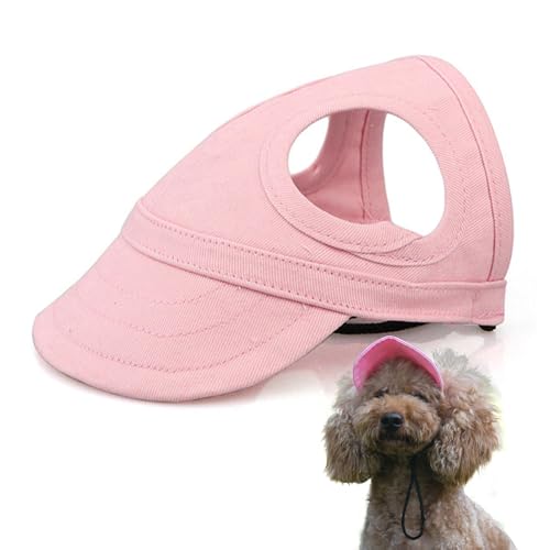 HomeJoySet Neuer Sonnenhut for Hunde – Baseballkappe Aus Canvas Mit Ohrlöchern, Verstellbarer Sonnenschutz (Marineblau, S)(Pink,M) von HomeJoySet