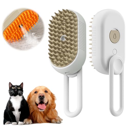 HomeJoySet Ultimative Dampfbürste for Katzen – 3-in-1-Haustierpflegegerät for Haaren, Massieren Und Reinigen (Khaki)(W) von HomeJoySet