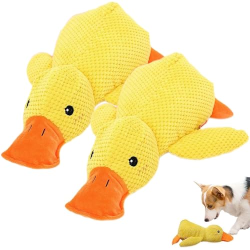 HomeJoySet Verbessertes Hundespielzeug Aus Weichem Plüsch In Form Einer Quakenden Ente – Ideal for Spielen Im Haus, for Alle Größen Und Rassen(2Pcs Yellow) von HomeJoySet