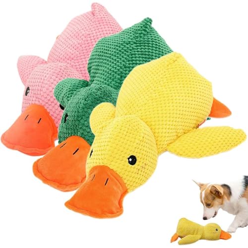 HomeJoySet Verbessertes Hundespielzeug Aus Weichem Plüsch In Form Einer Quakenden Ente – Ideal for Spielen Im Haus, for Alle Größen Und Rassen(3Pcs Mix) von HomeJoySet