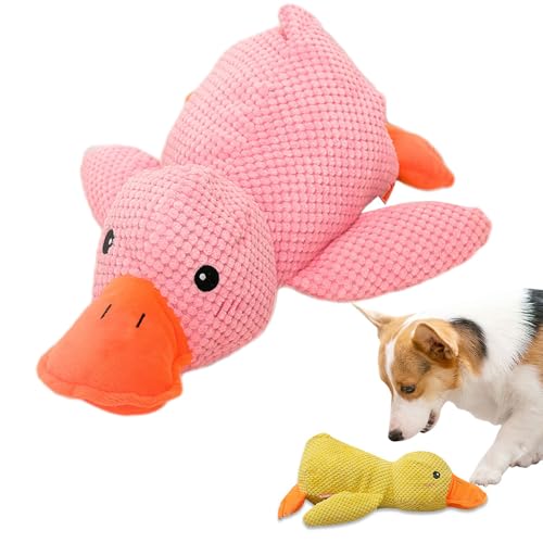 HomeJoySet Verbessertes Hundespielzeug Aus Weichem Plüsch In Form Einer Quakenden Ente – Ideal for Spielen Im Haus, for Alle Größen Und Rassen(Pink) von HomeJoySet