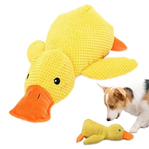 HomeJoySet Verbessertes Hundespielzeug Aus Weichem Plüsch In Form Einer Quakenden Ente – Ideal for Spielen Im Haus, for Alle Größen Und Rassen(Yellow) von HomeJoySet