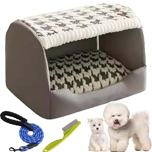 HomeJoySet XXL-Hundehütte, Faltbar, Gemütlich, Grün – Hundehütte for Den Innenbereich Mit Kissen Und Abnehmbarem Polster for Mittelgroße Bis Große Hunde(Gray,M) von HomeJoySet