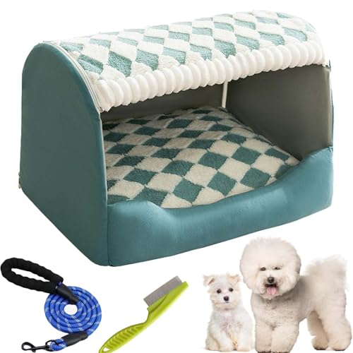 HomeJoySet XXL-Hundehütte, Faltbar, Gemütlich, Grün – Hundehütte for Den Innenbereich Mit Kissen Und Abnehmbarem Polster for Mittelgroße Bis Große Hunde(Green,M) von HomeJoySet
