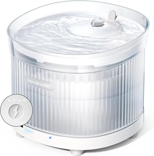 Homerunpet Katzenbrunnen Kabellos mit Bewegungsmelder & Ultraleiser Kabelloser Pumpe, BPA-freier Trinkbrunnen für Katze mit 7800mAh Akku, Leicht zu Reinigender Wasserbrunnen mit Smart LED, 2L Homerunpet Katzenbrunnen Kabellos mit Bewegungsmelder & Ultraleiser Kabelloser Pumpe, BPA-freier Trinkbrunnen für Katze mit 7800mAh Akku, Leicht zu Reinigender Wasserbrunnen mit Smart LED, 2L von HomeRunPet