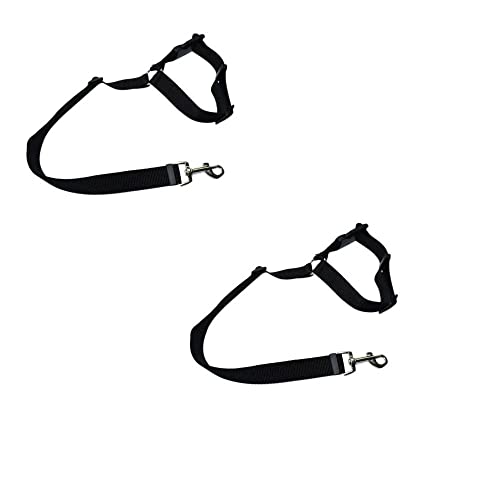 HomeSoGood 2 x Hunde-Sicherheitsgurt, Geschirr, Halsband, solide Rückhaltegeschirr, Autositz, verstellbare Leine, Haustierzubehör (schwarz) von HomeSoGood
