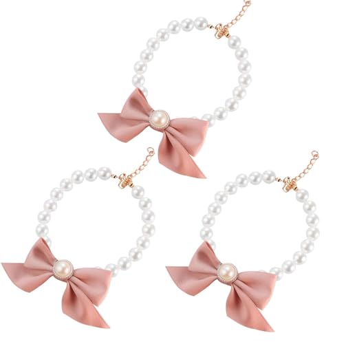 HomeSoGood 3 x Perlenhalsband mit niedlicher Schleife, Hundeglocke, Welpenzubehör, verstellbar, Haustierprodukte, Katzenschmuck HomeSoGood 3 x Perlenhalsband mit niedlicher Schleife, Hundeglocke, Welpenzubehör, verstellbar, Haustierprodukte, Katzenschmuck von HomeSoGood