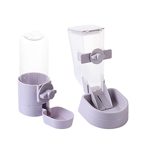 HomeSoGood Kaninchen-Futter- und Wasserschalen-Set, automatischer Futterspender und Wasserspender, Welpenspender, Katzenkäfig, hängende Schalen (lila) von HomeSoGood