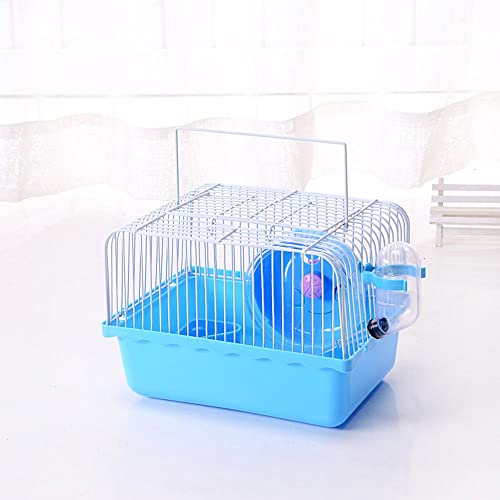 HomeSoGood Tragbarer Hamsterkäfig, kleiner Tierkäfig, Langstrecken-Transport-Wasserflasche, tragbarer Hamster (blau) von HomeSoGood