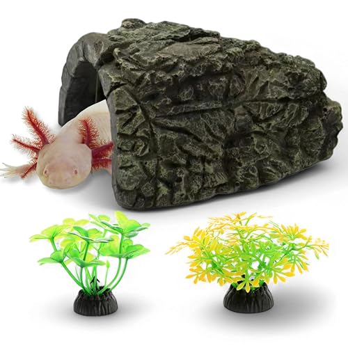 Axolotl Verstecke für Aquarium mit Nitrikugel (Pflanzhöhle, L) von Homedy Crafts