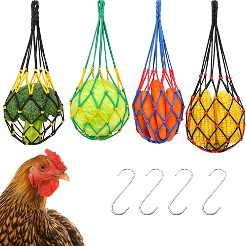 Futterspender für Hühnergemüse, zum Aufhängen, 4 Beutel Futterspender für Hühnergemüse, zum Aufhängen, 4 Beutel von Homedy Crafts