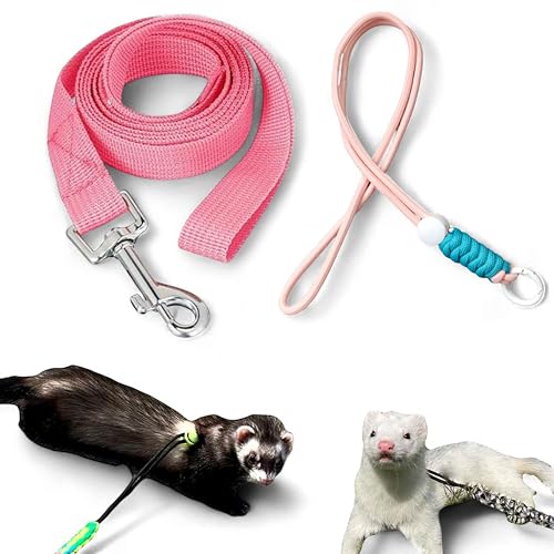Geschirr für Frettchen, verstellbares Geschirr für Frettchen, Meerschweinchen, Chinchillas, Ratten, Drachen, Bärte, Kleintiere, Eichhörnchen, Frettchen, Zubehör für Frettchen, Frettchen, Rosa von Homedy Crafts