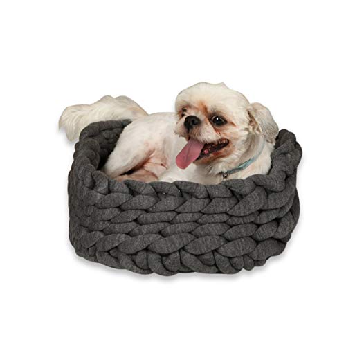 Homemania Tierbett Nest, anthrazit, aus Acryl-Baumwolle, Seil, 50 x 50 x 15 cm, Anthrazit Homemania Tierbett Nest, anthrazit, aus Acryl-Baumwolle, Seil, 50 x 50 x 15 cm, Anthrazit von Homemania