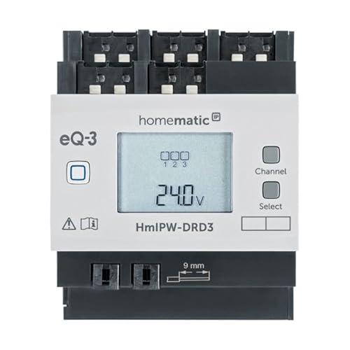 Homematic IP Wired Smart Home 3-Fach-Dimmaktor HmIPW-DRD3, VDE Zertifiziert von eQ-3