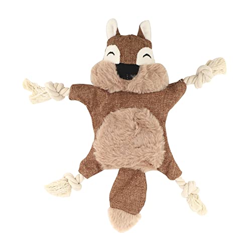 Homemaxt Stuffless Hunde Spielzeug für Welpen, Knittern Quietschende Hunde Kau Spielzeuge EichhöRnchen PlüSch Hunde Spielzeug mit Seilknoten für Kleine Hunde von Homemaxt