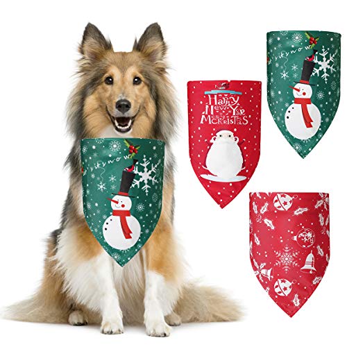 Homeriy Weihnachtstuch-Set für Hunde, aus Polyester, Dreieckstuch, 3 Stück von Homeriy