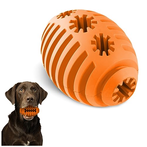 Homes&Bones Doggy Egg Hundespielzeug befüllbar aus Naturkautschuk zur Hundebeschäftigung als Futterball, Wurfspielzeug & Intelligenzspielzeug für mittlere bis große Hunde orange von Homes&Bones