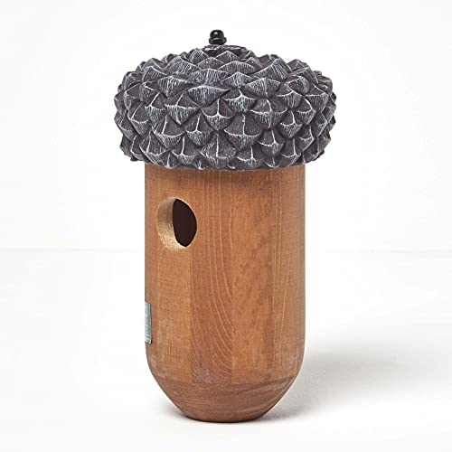 HOMESCAPES Vogelhaus in Eichelform, Massivholz-Vogelhaus H 25 cm x B 14 cm, Garten Vogelhäuschen zur Anbringung an Zäunen oder Bäumen, hergestellt aus behandeltem Kiefernholz, fertig montiert HOMESCAPES Vogelhaus in Eichelform, Massivholz-Vogelhaus H 25 cm x B 14 cm, Garten Vogelhäuschen zur Anbringung an Zäunen oder Bäumen, hergestellt aus behandeltem Kiefernholz, fertig montiert von Homescapes