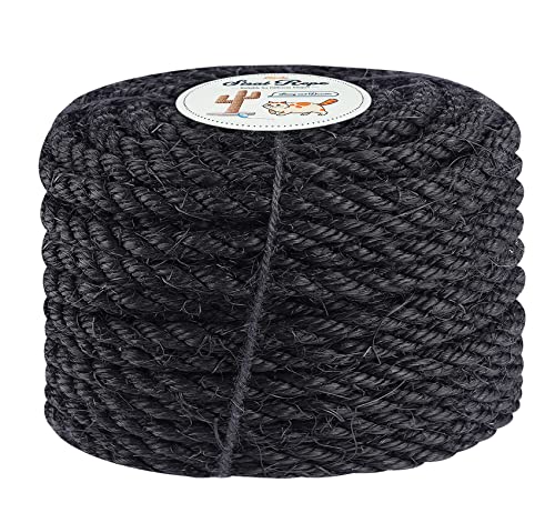 Homewit Sisalseil für Kratzbaum, Sisalseil 8mm (25 Meter) Sisal für Kratzbaum, Sisal Seil für Katzen, Natürliches Sisalseil, Geeignet für Gartendekoration, Katzenbaum - (Schwarz) von Homewit
