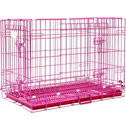 HOMEY PET 76,2 cm rosa Hundekäfig, niedlicher Hundekäfig, mittelgroße Hunde, zusammenklappbar, kleine Hundehütte, für den Innenbereich, Nanobeschichteter Metalldraht, Hundebox mit herausnehmbarer HOMEY PET 76,2 cm rosa Hundekäfig, niedlicher Hundekäfig, mittelgroße Hunde, zusammenklappbar, kleine Hundehütte, für den Innenbereich, Nanobeschichteter Metalldraht, Hundebox mit herausnehmbarer von Homey Pet