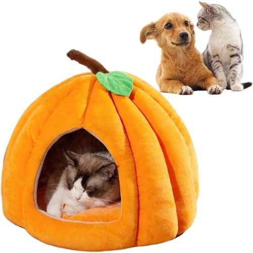 2025 Süße Katzenhöhle in Kürbisform, Verdicktes, warmes, halbgeschlossenes Haustiernest, abnehmbare und waschbare Matte, Welpenhaus für kleine Hunde und Katzen 2025 Süße Katzenhöhle in Kürbisform, Verdicktes, warmes, halbgeschlossenes Haustiernest, abnehmbare und waschbare Matte, Welpenhaus für kleine Hunde und Katzen von Homg