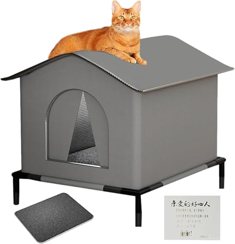 Katzenhaus Für Draußen, Wasserdichter Katzenhaus Outdoor Winterfest Isoliert, Großer Hundehaus Erhöhter Boden Katzenschutz Mit Erhöhter Basis Und Kissen,katzenzelt Wetterfester Katzenhöhle Katzenhaus Für Draußen, Wasserdichter Katzenhaus Outdoor Winterfest Isoliert, Großer Hundehaus Erhöhter Boden Katzenschutz Mit Erhöhter Basis Und Kissen,katzenzelt Wetterfester Katzenhöhle von Homg