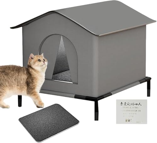 Katzenhaus Für Draußen Winterfest Klein, Katzenhöhle Draußen Beheizt, Katzenhaus Outdoor Winterfest Warm, Für Outdoor-Katzen, Wildkatzen von Homg