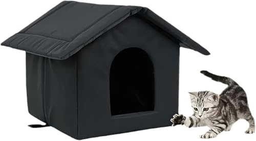 Katzenzelt, KatzenhöHle, Katzenhaus Outdoor Winterfest KatzenhöHle FüR DraußEn Mit Abnehmbarem Kissen Mit ReißVerschluss Katzenhaus Aus Oxfordtuch Portables Katzenbett HöHle FüR Kleine Haustiere von Homg