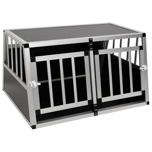 Homgoday Aluminium-MDF Hundekäfig für sichere Fahrten | Leichtmontage | Silber | 89x69x50 cm Model170667 von Homgoday