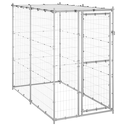 Homgoday Casa Mobilia Hundekäfig für den Außenbereich aus Stahl mit Dach 110 x 220 x 180 cm, Hundekäfig, Hundekäfig für den Innenbereich, Hundegehege für Hunde, Käfige für Hunde Homgoday Casa Mobilia Hundekäfig für den Außenbereich aus Stahl mit Dach 110 x 220 x 180 cm, Hundekäfig, Hundekäfig für den Innenbereich, Hundegehege für Hunde, Käfige für Hunde von Homgoday