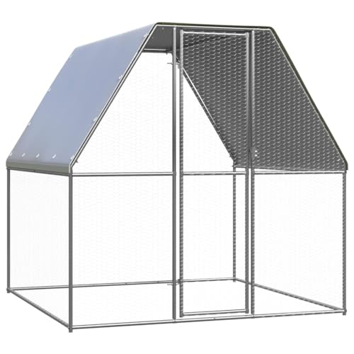 Homgoday Dekoration für Möbel, Hühnerkäfig Silber und Grau, 2 x 2 x 2 m aus verzinktem Stahl, Möbel für den Innen- und Außenbereich für Wohnzimmer Büro Homgoday Dekoration für Möbel, Hühnerkäfig Silber und Grau, 2 x 2 x 2 m aus verzinktem Stahl, Möbel für den Innen- und Außenbereich für Wohnzimmer Büro von Homgoday