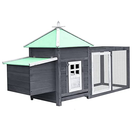 Homgoday Dekoration für Möbel, Hühnerstall mit Nistkasten, grau, 190 x 72 x 102 cm, aus Fichte, Möbel für den Innen- und Außenbereich für Wohnzimmer Büro Homgoday Dekoration für Möbel, Hühnerstall mit Nistkasten, grau, 190 x 72 x 102 cm, aus Fichte, Möbel für den Innen- und Außenbereich für Wohnzimmer Büro von Homgoday